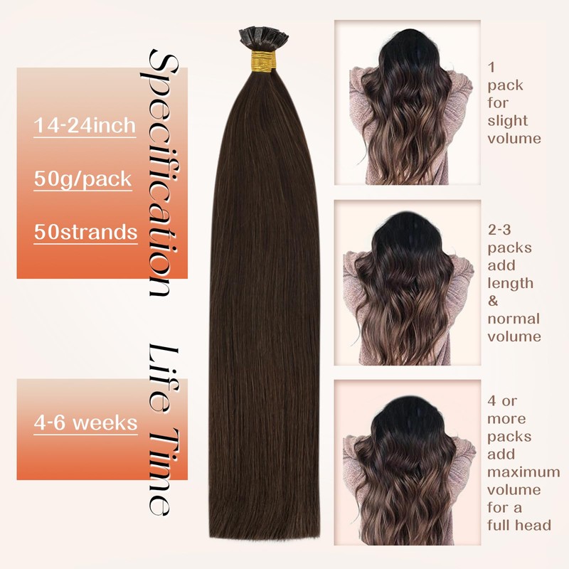 Sunny Hair Flat Tip Hair Extensions Human Hair Keratin Hair