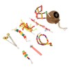 8pcs Parrot Toys Adjustable Coconut Shell Ladder Hanging Toys Interactive