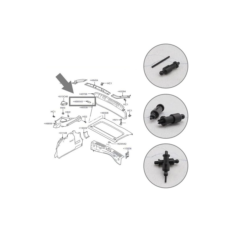2X Rear Parcel Shelf Fixing String Clips FOR FORD FOCUS