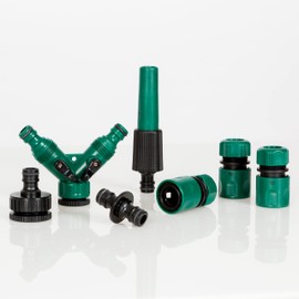 PowerTec Garden 8 Piece Garden Hose Connector Set (Connection Kit, Accessory Kit, Hose Connection Kit)