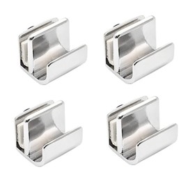 4 Pcs Glass Door Handle,Glass Clip Handle,Zinc Alloy No Drilling Door Clips Clamps Pulls Handles Knobs for Glass 3-5mm Showcase Glass Cabinets Drawer