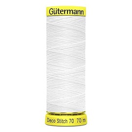 702160-800-1 Gutermann Deco Stitch Thread 70m Reel x 1, White