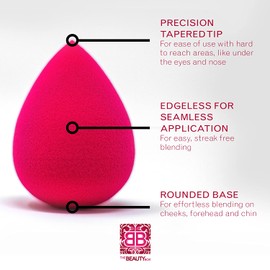 The Beauty Box Professional Beauty Makeup Blending Cosmetics Sponge, Flawless Foundation Blending for Liquids, Creams, Powder, Contour and Baking, Vegan Latex free, Edgeless Applicator