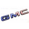 Auto Front & Rear GMC Blue USA Flag OVERLAY Emblem