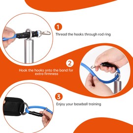 Hikeen Resistance Bands for Baseball, Baseball Resistance Trainer Kits with Interchangeable Grips to Build Pitching Arm Strength Baseball Training Aid for Baseball Players Baseball Pitching Trainer