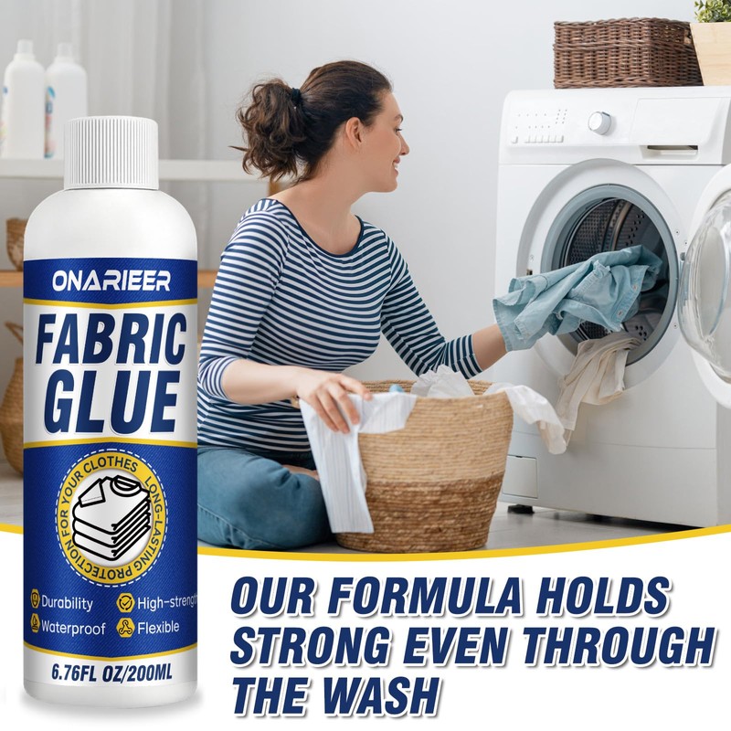 Fabric Glue Permanent Clear Washable - Instant Bond Leather Glue