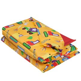 Wildkin Kids Cotton Nap Mat Cover – Soft, Sewn-in Flap, Durable & Fits 1.5" Vinyl Sleep Mats - Under Construction