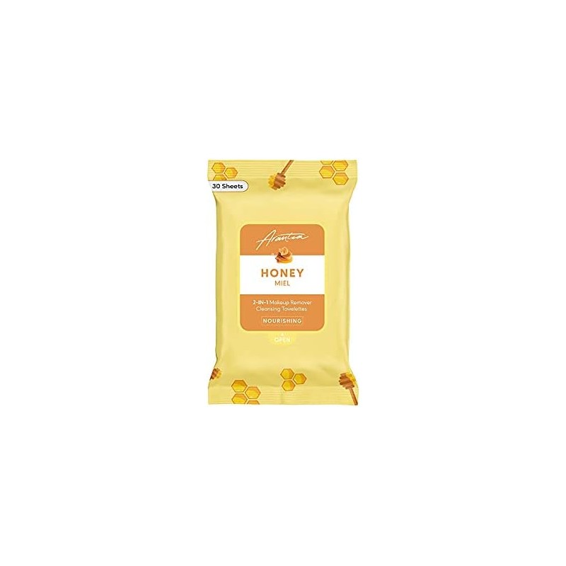 HONEY 2 IN 1 MAKEUP REMOVER CLEANSING TOWELETTES ARANTZA COSMETICS