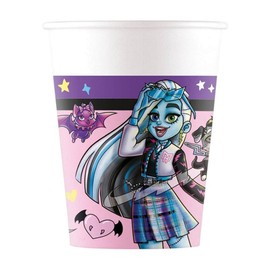 ALMACENESADAN, 8 x Monsters High Paper Cups Ideal for Parties and Birthdays - 5054 - 220ml - Pack of 8 Monsters High Glasses
