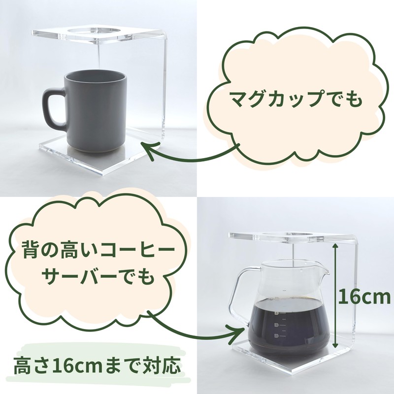 Tsukushido Coffee Drip Stand, Dripper Stand, Station, Transparent Acrylic, Clear,