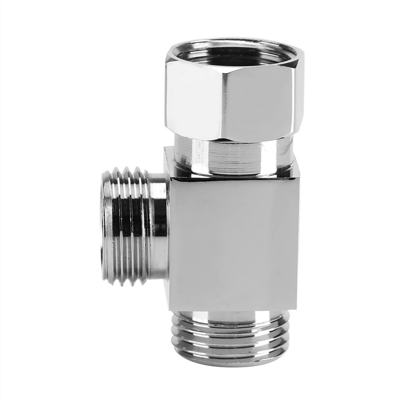 Brass Chrome 3-Way Diverter 1/2" T-Shape Hose Fitting Tee Adapter