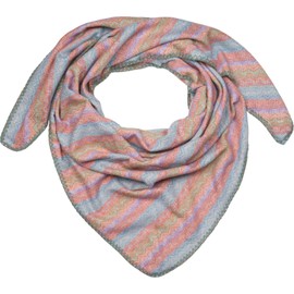 styleBREAKER 01020051 Women's XXL Triangular Scarf with Zigzag Woven Pattern, Multicoloured Triangular Scarf, Soft and Warm, Turquoise-lilac-orange