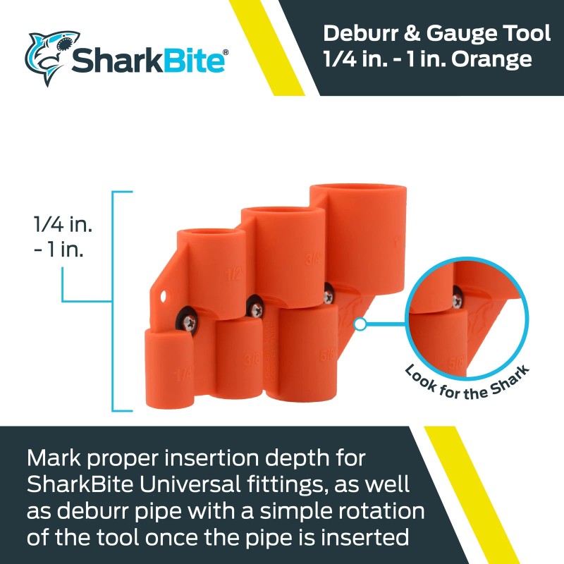 SharkBite 1/4 Inch to 1 Inch Depth Gauge and Pipe