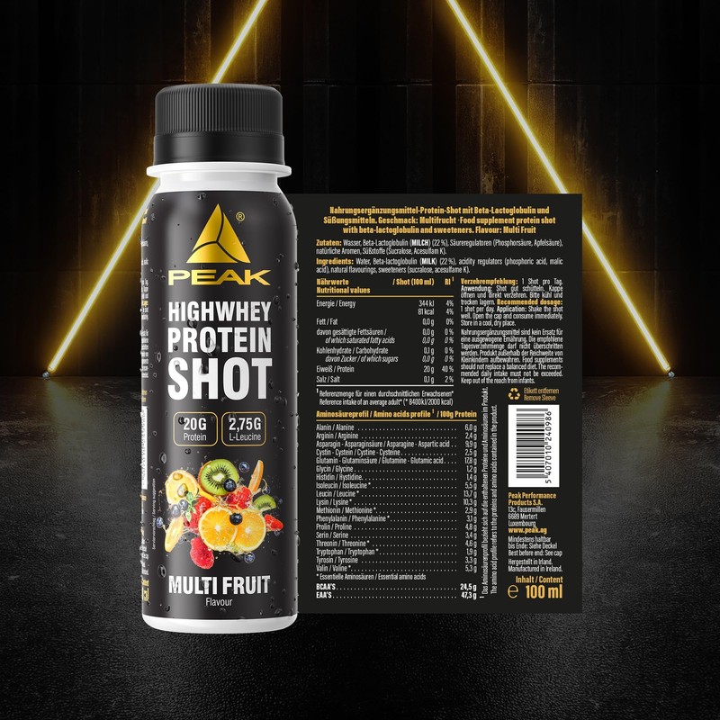 PEAK HIGHWHEY Protein Shot - Display - 12 x 100