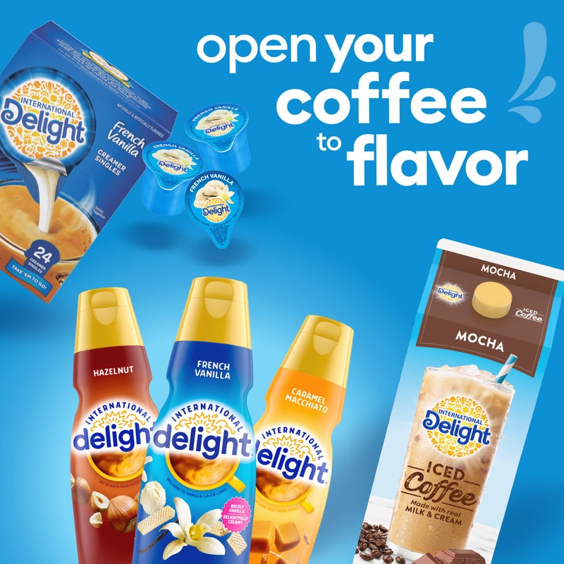 International Delight Coffee Creamer Singles, Hazelnut, 24 Count, Pack of