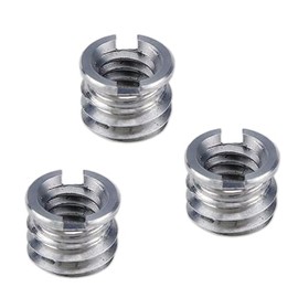 Danger Buddies 1/4"-20 Female to 3/8"-16 Male Screw Adapter Reducer Bushing Converter for DSLR Camera Camcorder Tripod Monopod Ball Head Ballhead Video Light Stand (3 Pieces)
