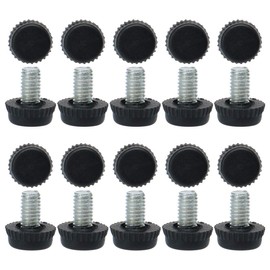 uxcell M6 x 10 x 15mm Leveling Feet Adjustable Leveler Floor Protector Cover Pad for House Furniture Desk Table Chair Leg 20 Pack