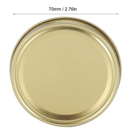 Tapas para frascos de vidrio, tapas para conservas de tarros de vidrio de tipo dividido, tapa de sellado para contenedores de alimentos, accesorio de cocina, paquete de 10(70mm-Oro)