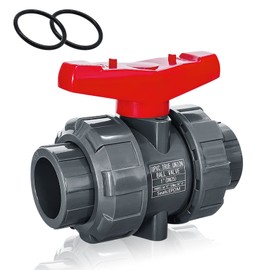 PVC Union Ball Valve, 1" Inch (DN25) True Union Full Flow Ball Valve, ASTM EPDM O-ring, Slip Socket Ball Valve with Full Port for Water System
