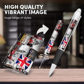 Beautiful and comfortable White Ballpoint Pen(Black Ink) - London Landmark UK Photo Art #21802