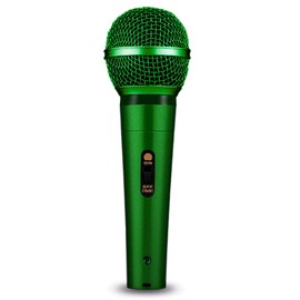 Fujirec Dynamic Microphone XLR Phone Cable Vocal Wired Hand Mic Narration Karaoke DTM Switch Unidirectional (Green)