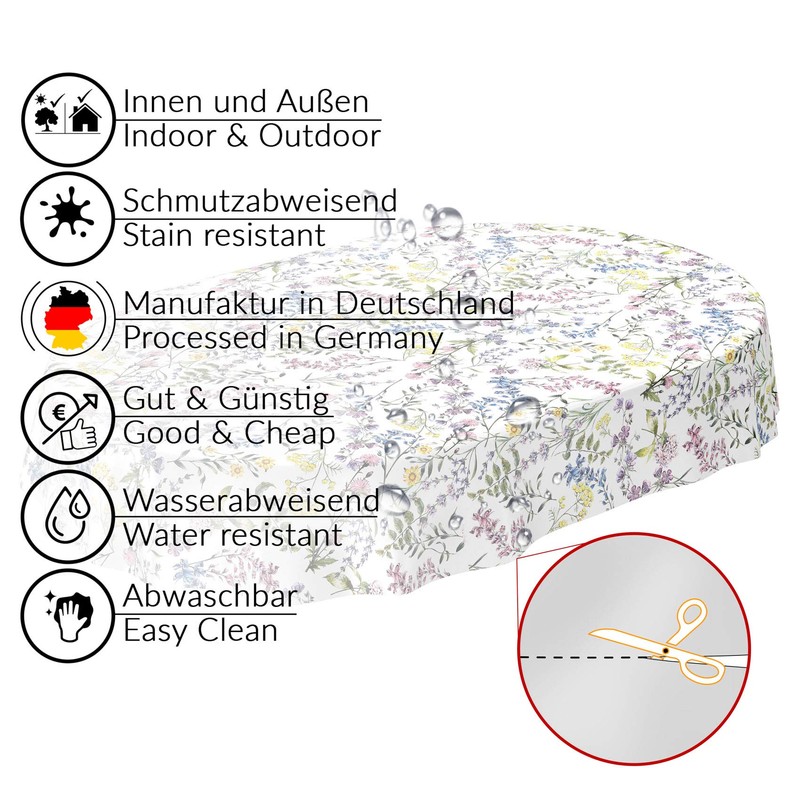 Anro Oilcloth Wax Tablecloth, Washable