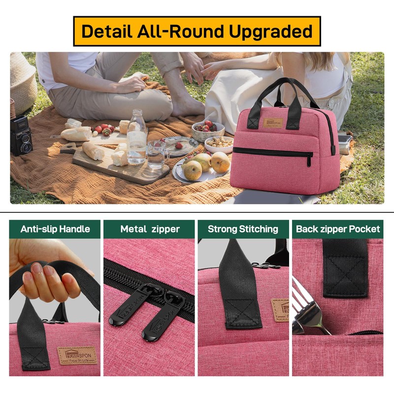 HOMESPON Insulated Lunch Bag for Women Men Lunch Box Cooler