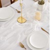 AOKSUNOVA Cheesecloth Table Runner White 80 x 300cm Boho Gauze