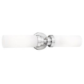 Emak Modern Brushed Nickel Bathroom Light Fixtures, 2-Light Vanity Lights for Mirror, 22 Inch Indoor Wall Sconces with Milk Glass Shade for Bathroom, Bedroom, Hallway, VL085-BN-ML-2