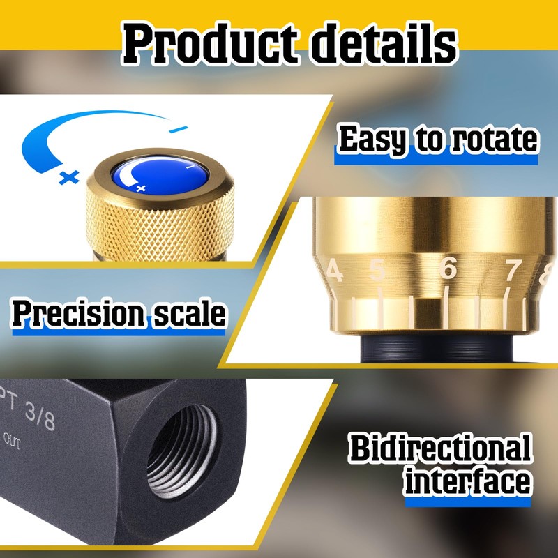 Pelopy 3/8 Inch Npt Ports Hydraulic Flow Control Needle Valve