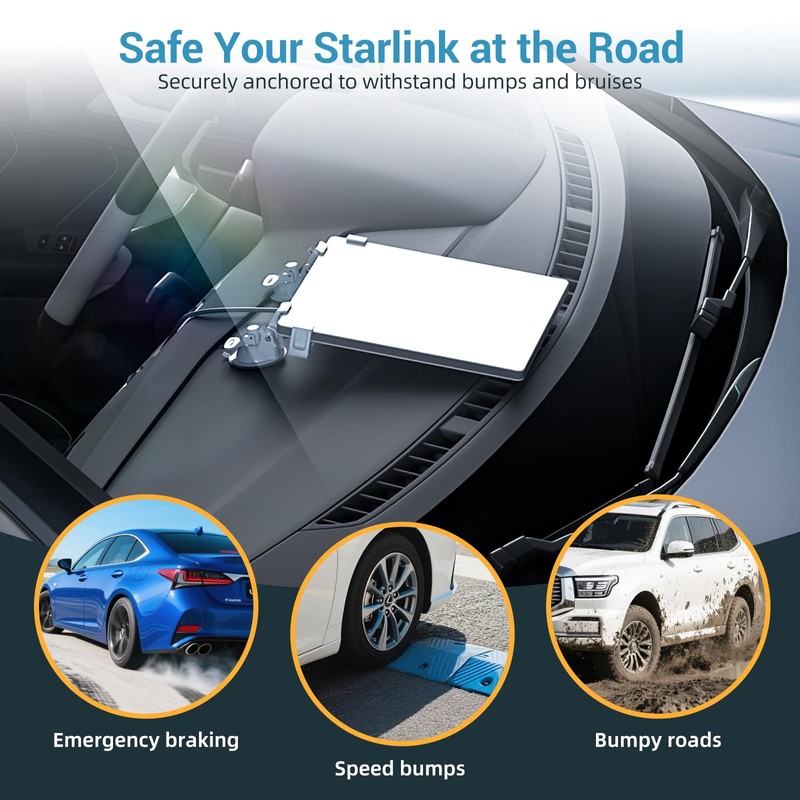 Starlink Mini Car Mount for Dashboard,Starlink Mini Mount Adjustable Suction
