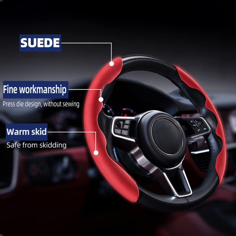 Mtverver New Fluffy Anti-Skid Steering Wheel Cover Segmented Protector Safe