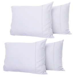 Pillow Cases 4 Pack, Standard Size 50x75 cm, 100% Soft Brushed Microfiber Pillowcase. Long Lasting Colors, Fade and Wrinkle Resistant Pillowcases - White