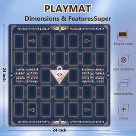 Cylvenor for YuGiOh! Duel Disk Playmat – 24x24 Inches, Non-Slip, 21 Damage Counters & Storage Bag Included” (Millennium Puzzle)