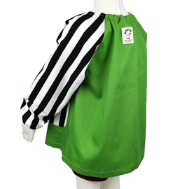 HOPPE Smock Kindergarten Entrance Preparation Entrance Goods for Children Lunch Smock Kids Aprons Boys Girls Toddler Kindergarten Kindergarten Elementary School Stylish Cute, black striped