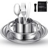 Lafuntar Camping Plate Bowl Cup Cutlery Set for 1, 8-Piece