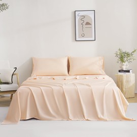 MCO Bedding Twin Bed Sheets Set - Soft Bed Sheets - Cooling Breathable Bedding Set with 16" Deep Pocket (3 Pieces, Twin, Peach Pink)