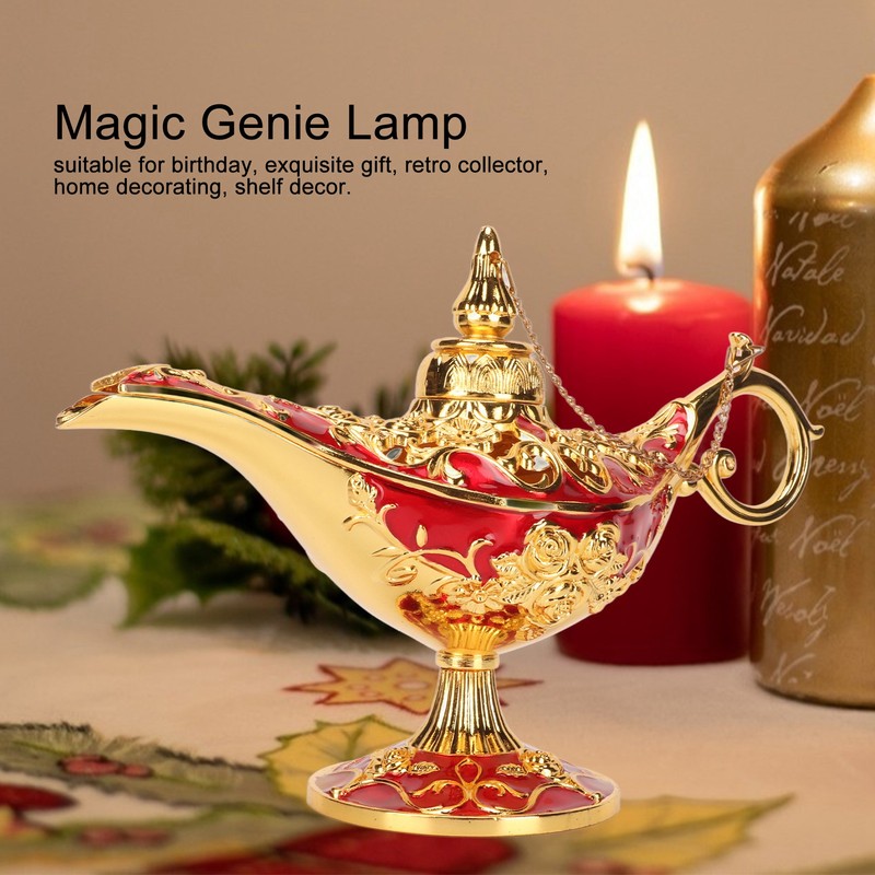 Magic Genie Lamp Exquisite Colorfast Eye Catching Alloy Embossed Pattern