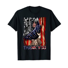 Distressed Memorial Day Flag Military Boots Dog Tags T-Shirt