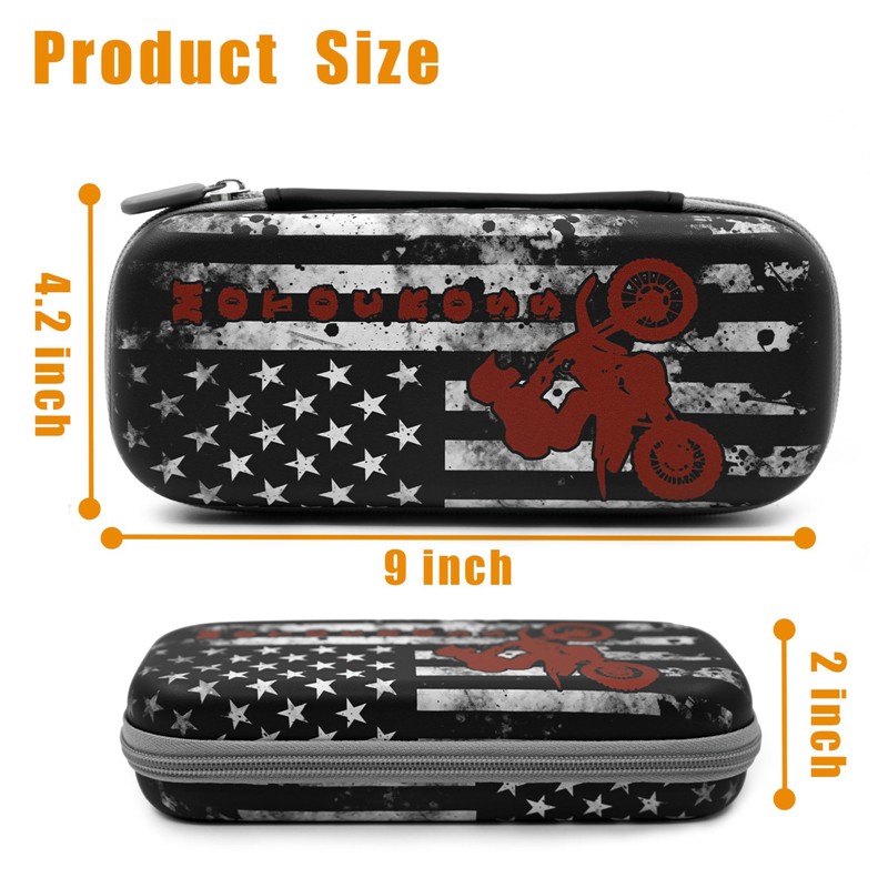 WtallasiSei Motocross Pencil Case Zip Pencil Box Multi Pouch Holder