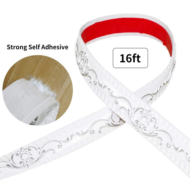 NeatiEase Flexible Molding Trim Wall Trim Self Adhesive, 16.4 Feet