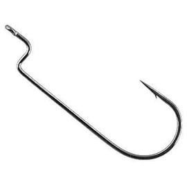 Gamakatsu Offset Shank Round Bend Worm Hook, 5Per Pack Black