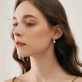 Daisy Earrings Sterling Silver Moonstone Daisy Leverback Earrings Daisy Flower Jewellery Gifts for Women