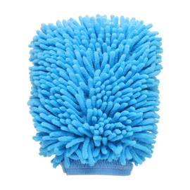 HARFINGTON Chenille Microfiber Car Wash Mitts 10" x 7.5" Scratch Free Wash Gloves Absorbent Double Sided Plush Cleaning Drying Mitts for Car Washing Home Clean Blue