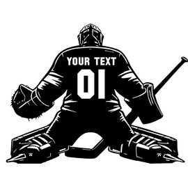 Custom Hockey Goalie Wall Decal - Choose Your Name & Numbers Custom Player Goalie Keeper Jerseys Vinyl Die-Cut Decal Sticker Decor Kids Bedroom