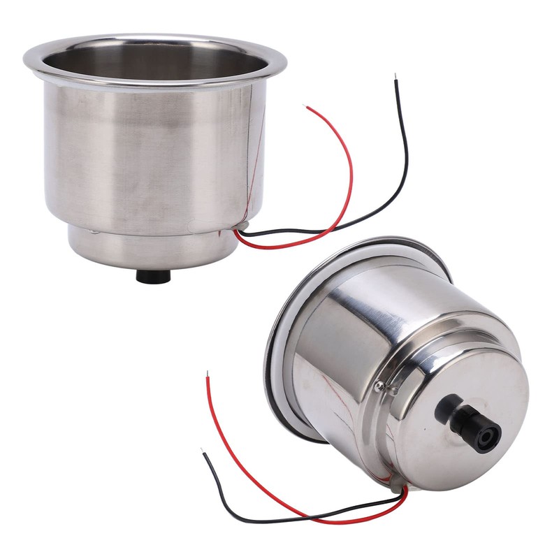 2PCS Luminous Cup Holder 304 Stainless Steel 8 LEDs Draining