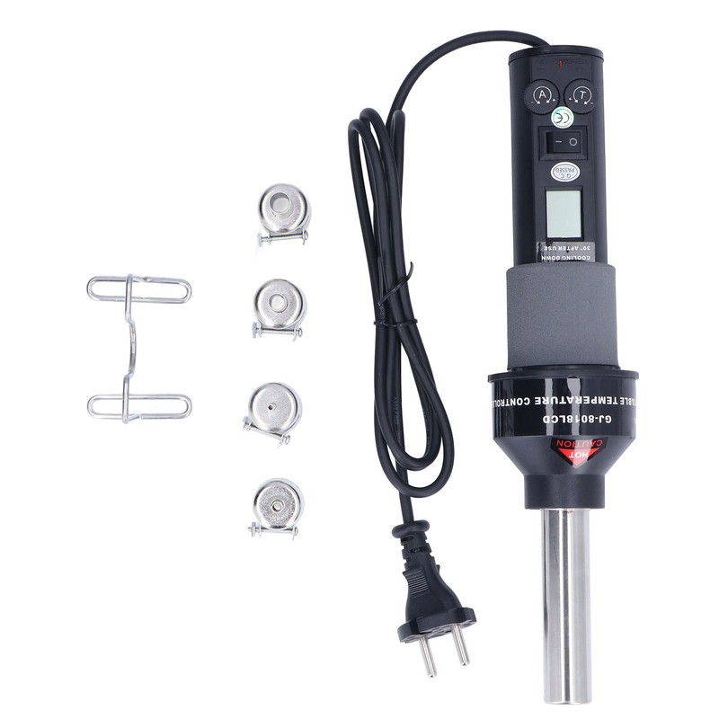 6Pcs Hot Air Gun LCD Digital Display Adjustable Portable Heating