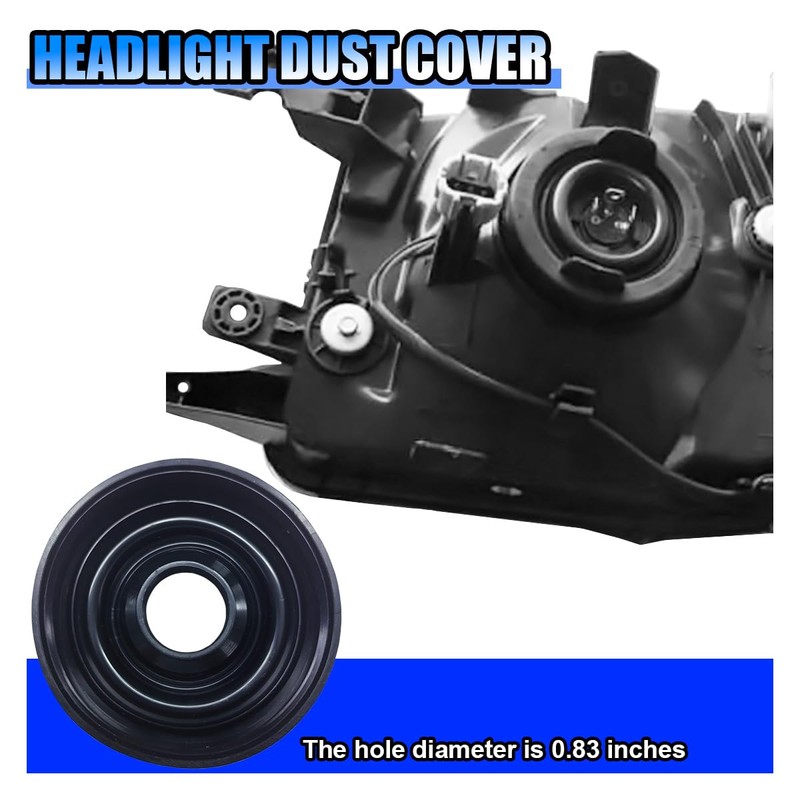 BDZMC 2PCS Car Headlight Cover, 75mm Headlight Dust Cover with