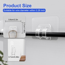 Eirnvop 50 PCS Hooks for Outdoor String Lights Clips, Clips Hooks with Waterproof Adhesive Strips, No Damage, No Tools, Light Hangers for Hanging Christmas Lighting and Porch Patio Decor