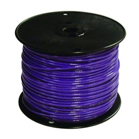 12 Gauge THHN Copper Stranded, 500 Foot Reel, Purple, 12 AWG, Up to 600 Volt Rated, UL Listed, Rated THHN and THWN, Thermoplastic Insulation/Nylon Sheath, Heat, Moisture, Gasoline and Oil Resistant II